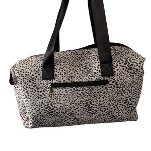 Mali & Lili Cream Leopard Weekender Duffle Bag Travel Vacation